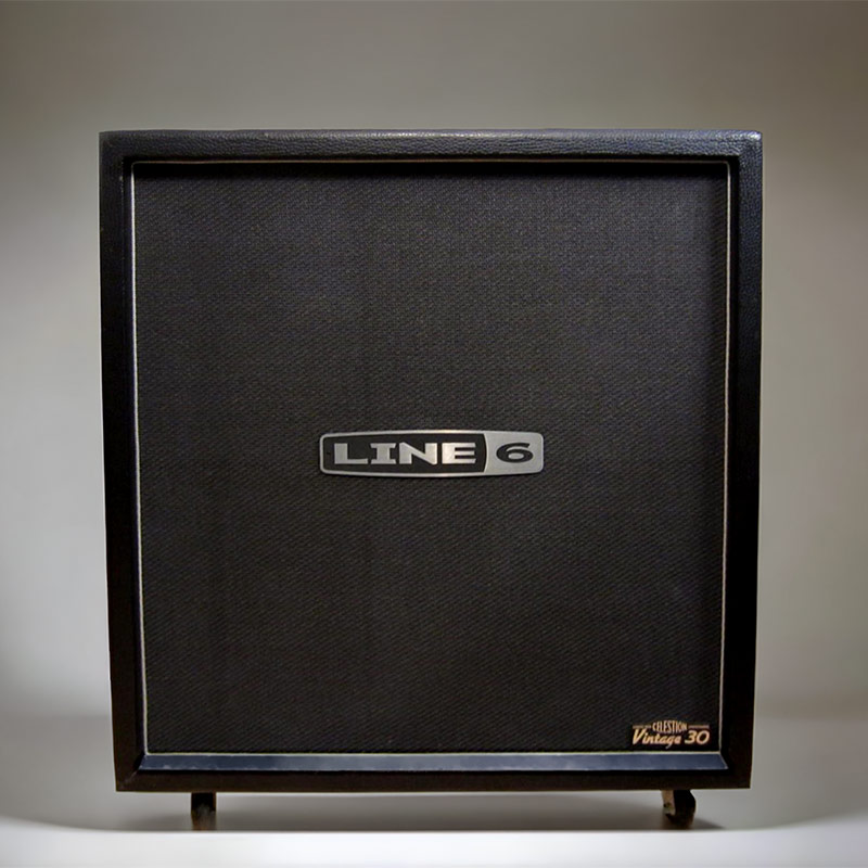 Line 6 412VS straight guitar cabinet speaker setup loaded with vintage Celestion 30 drivers.